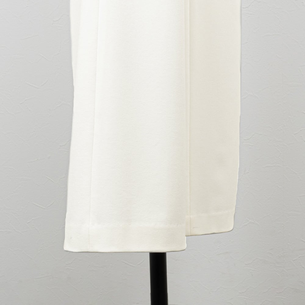 PASSIONE／パシオーネ】裏起毛ウェストリブセミワイドパンツ（ホワイト