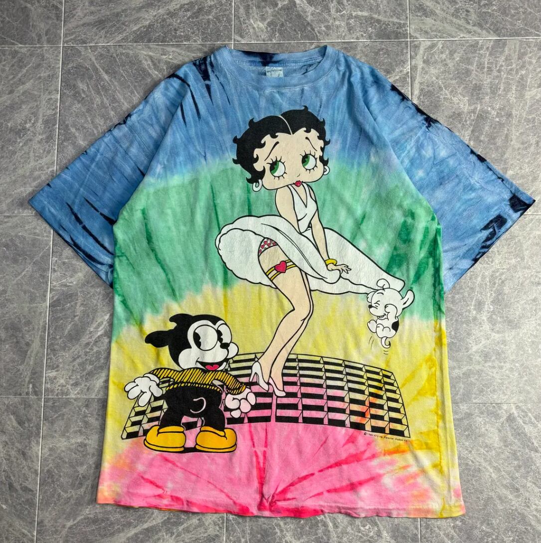 1989s "BETTY BOOP" Marilyn Monroe Tie Dye T-shirt / 1990年代 ベティーブープ マリリンモンロー タイダイ Tシャツ