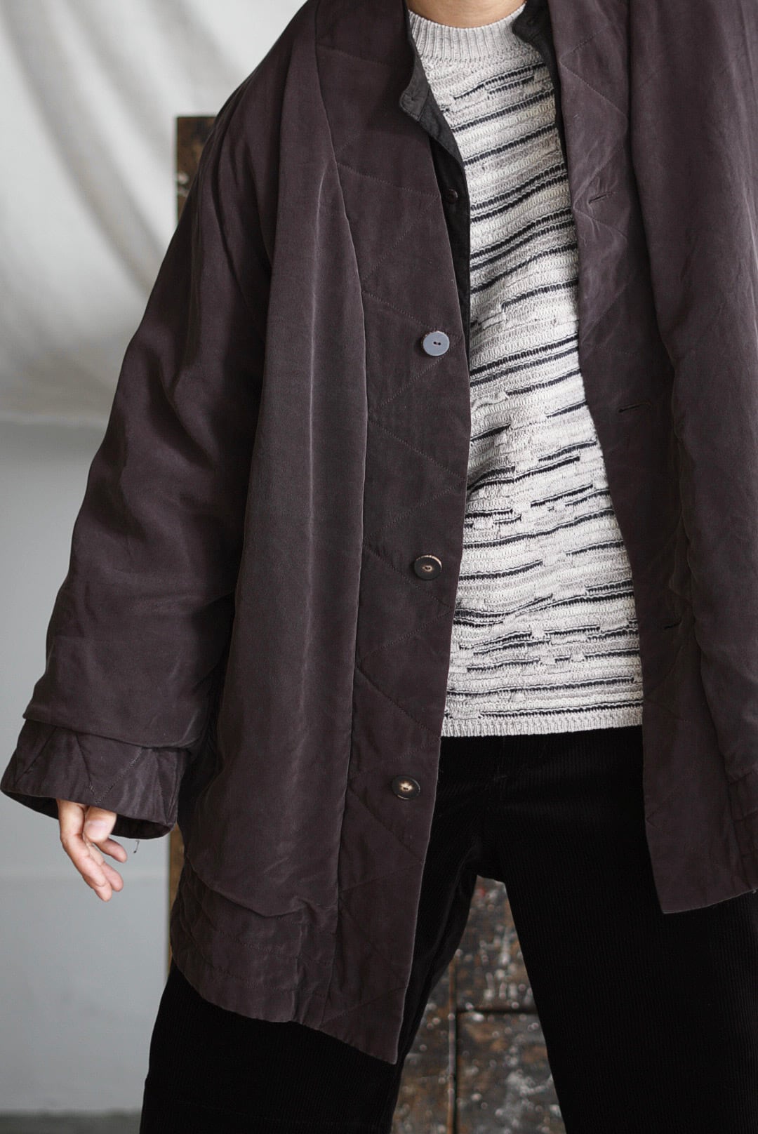 CHEZ VIDALENC - SILK COAT PUFFY / DARK BROWN | Brownie