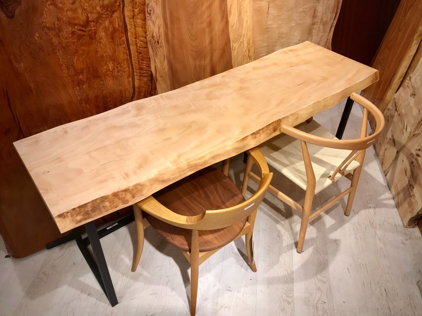 白栃（トチ）_1800×500×50_横浜店_テーブル天板/一枚板 261133-1 t001