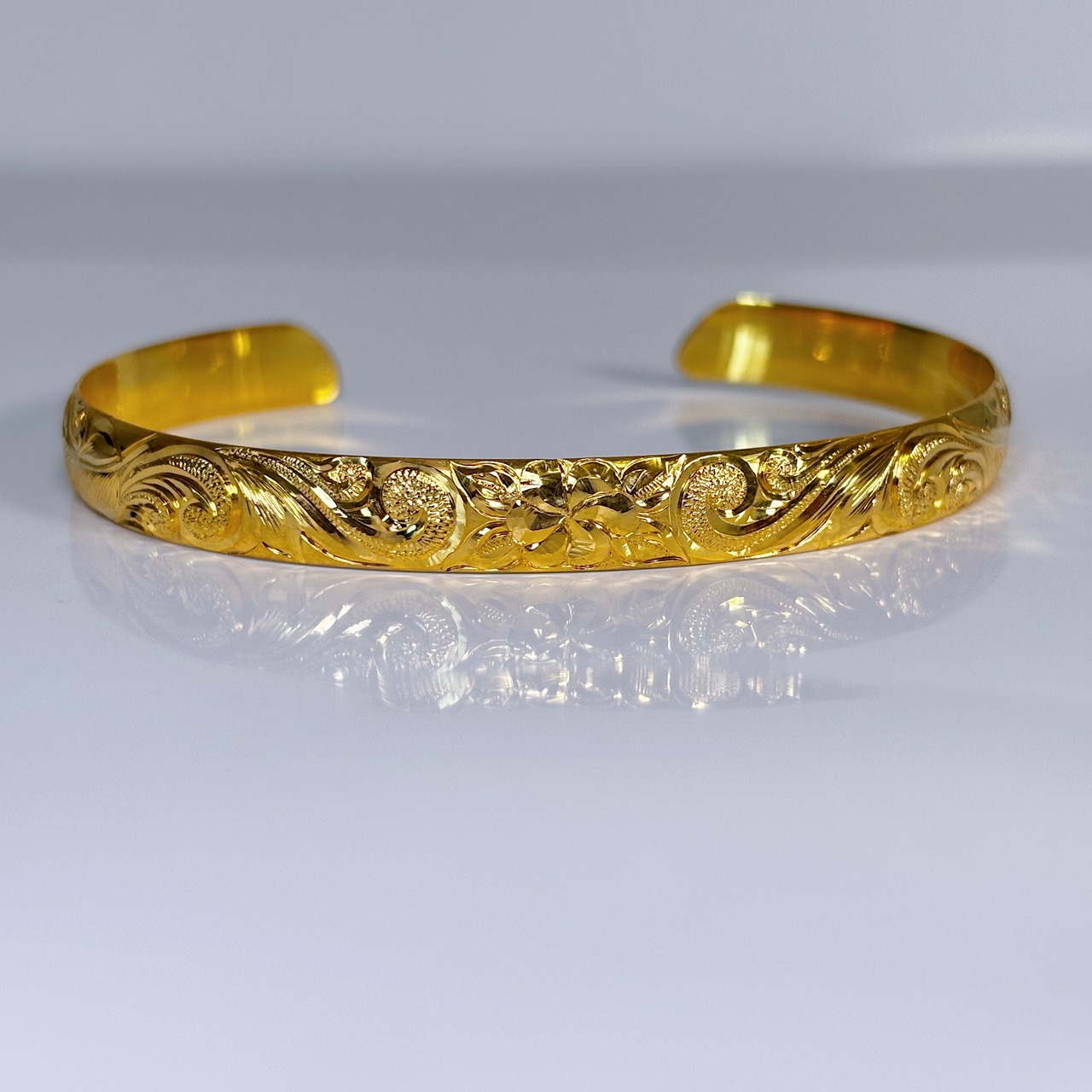 [Lsize]Plumeria Feather Bangle –Gold-