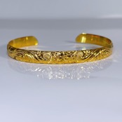 [Lsize]Plumeria Feather Bangle –Gold-