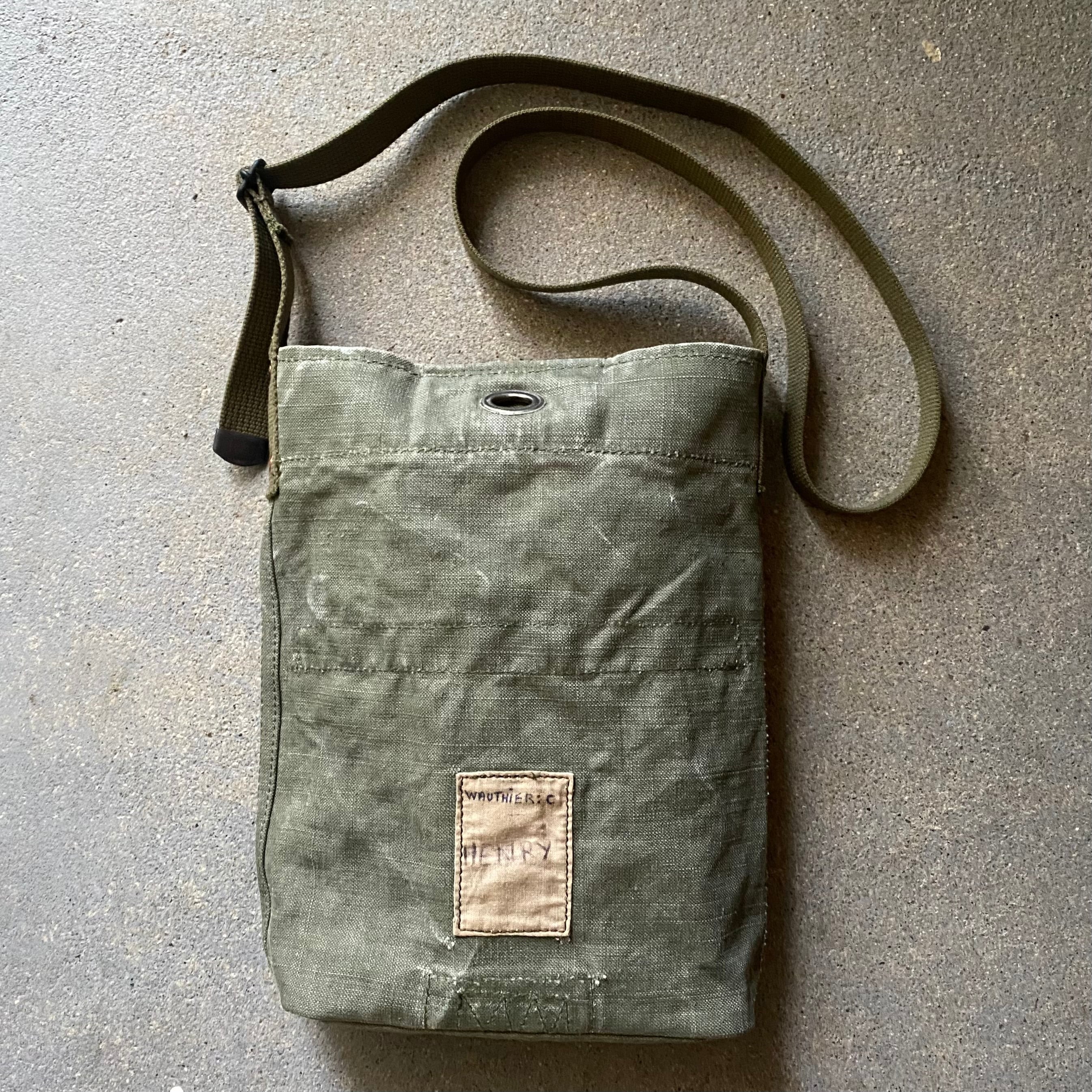 50's French military mini linen shoulder bag | PPF vintage & remake