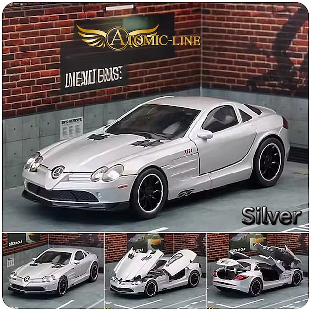 メルセデス SLR McLaren 1/32 ミニカー 全3色 ライト点灯 エンジンサウンド 合金モデル 模型 ジオラマ