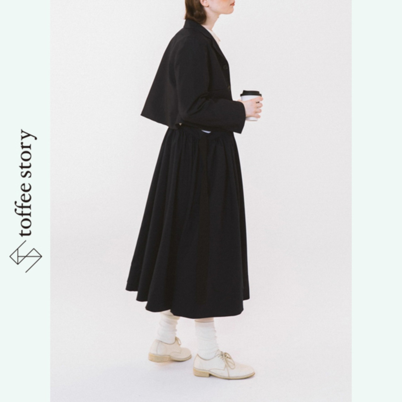 紺の余白と静かな物語サロペット 《W0194》