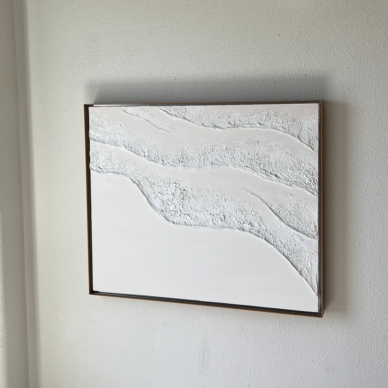 Beach】F12(606×500mm) 大きな絵 極細フレーム 白い絵 現代アート 