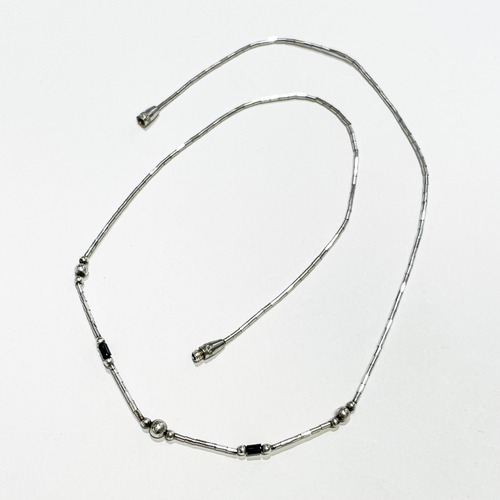 Vintage Southwestern Sterling Liquid Silver & Onyx Beads Necklace