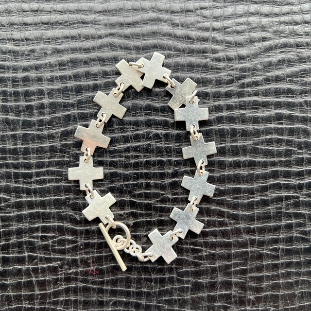 【Mexican Vintage Silver925】Cross Design Chain Bracelet 6475