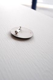 Hand-painted oval brooch