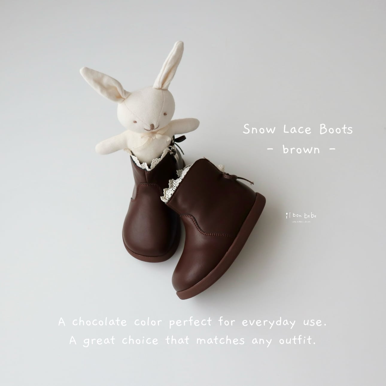 【即納】Snow Lace Boots - brown -