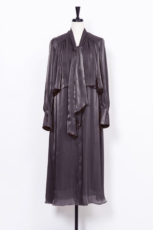 Chambray Tie Dress　CHARCOAL