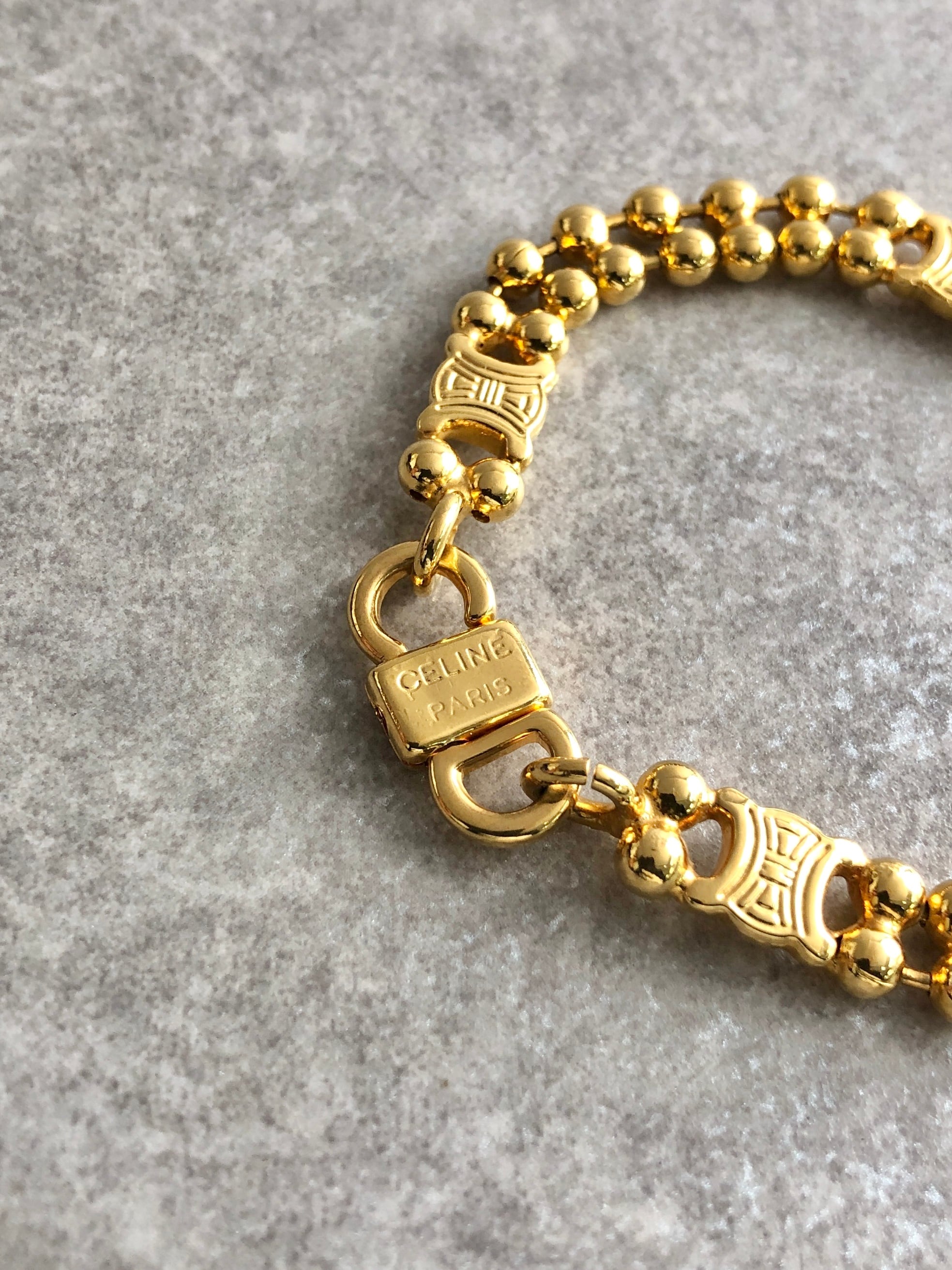 CELINE セリーヌ ブレスレット ゴールド トリオンフ ボールチェーン