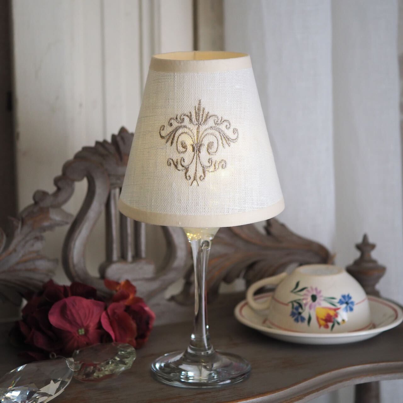 【オリジナル限定セット】南仏ルールマラン村から・手仕事のランプシェード 「モノグラム」