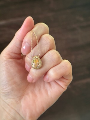 【K18YG カンテラオパール / Dia ネックレス】