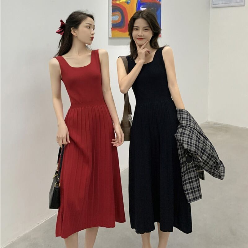 スプリングオータム薄手ニットドレス エレガント 春物 秋物 YY-ファッション33841341649