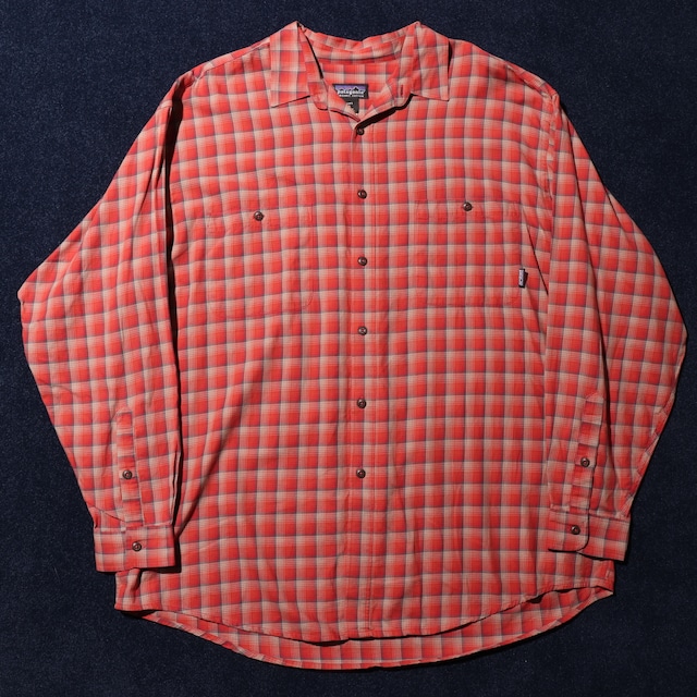 美品 XL 06年 ポルトガル製 オンブレ Patagonia L/S Flannel Shirt パタゴニア 長袖 チェック ネルシャツ