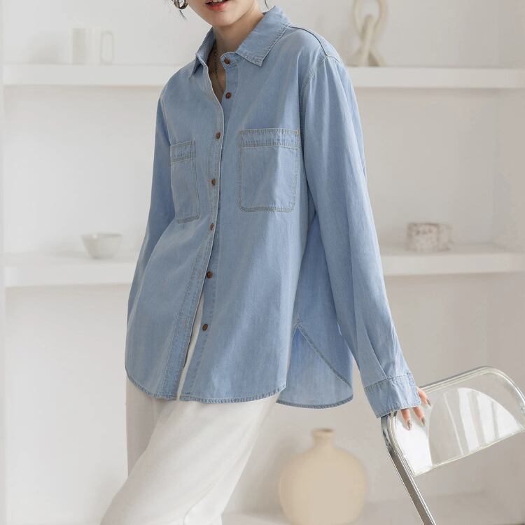 パッチポケット 長袖シャツ 1col N00238