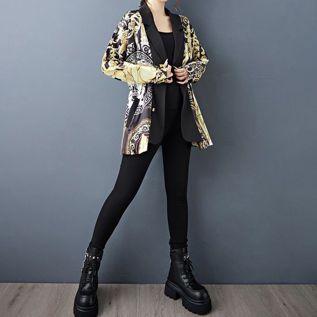 ゴールド プリント オーバージャケット 60006