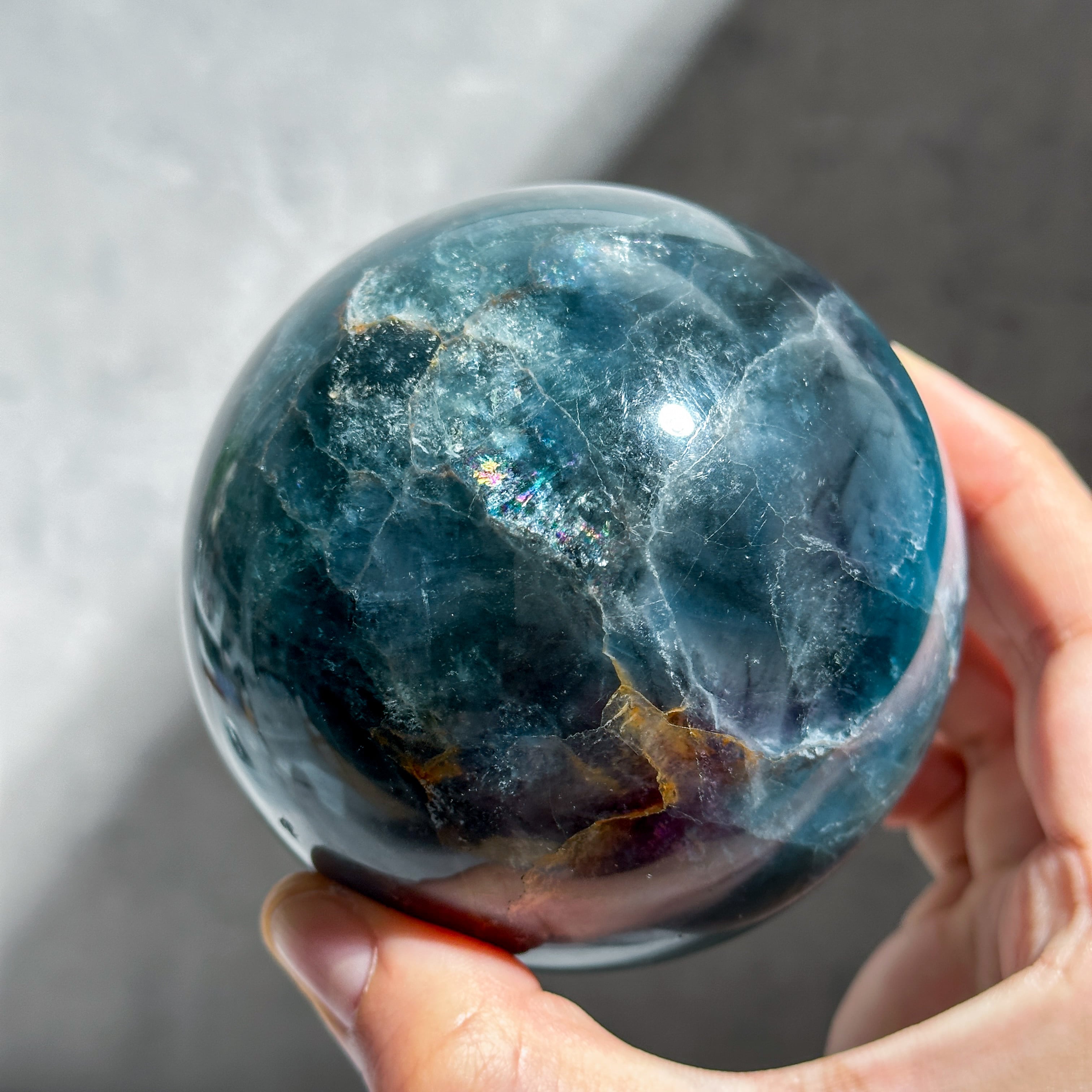 ブルーフローライト スフィア（丸玉）52◇ Blue Fluorite ◇天然石