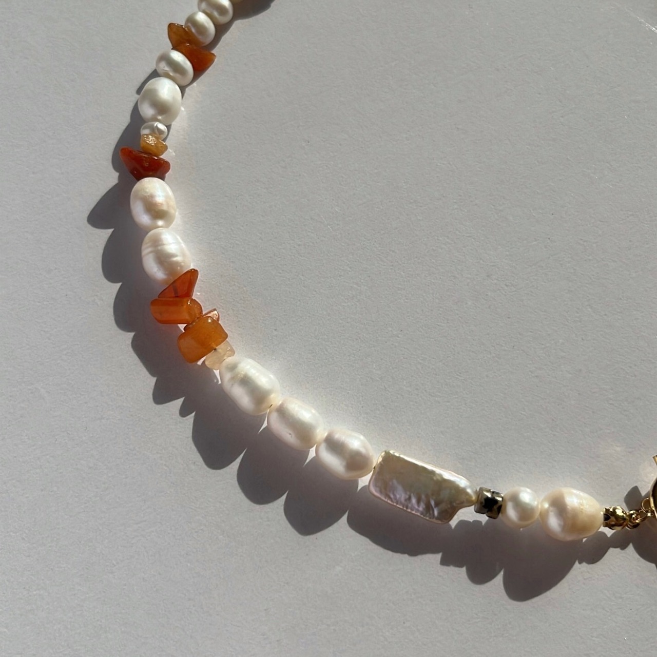 [ orange ] 淡水パール　2wayネックレス［GSN081］
