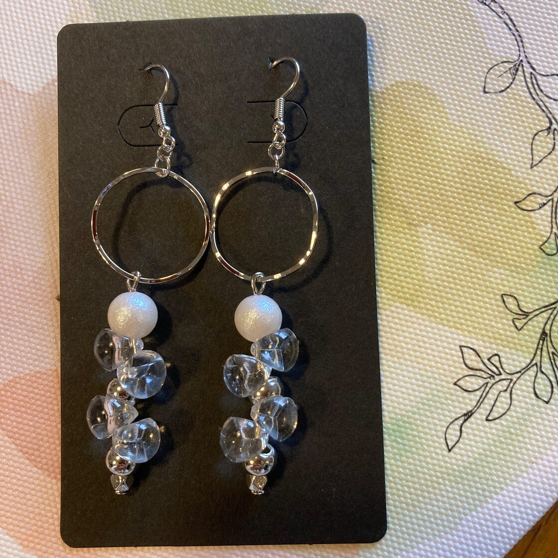 No.46 ハンドメイド ピアス リング コットンパール ※イヤリング可 | Pay ID