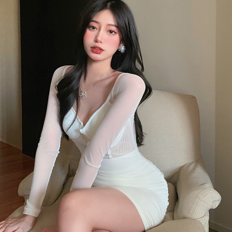 サマードレス スリム薄手ソリッド カラースカート 夏物 ソリッドカラー ドラファッションホール13382820795