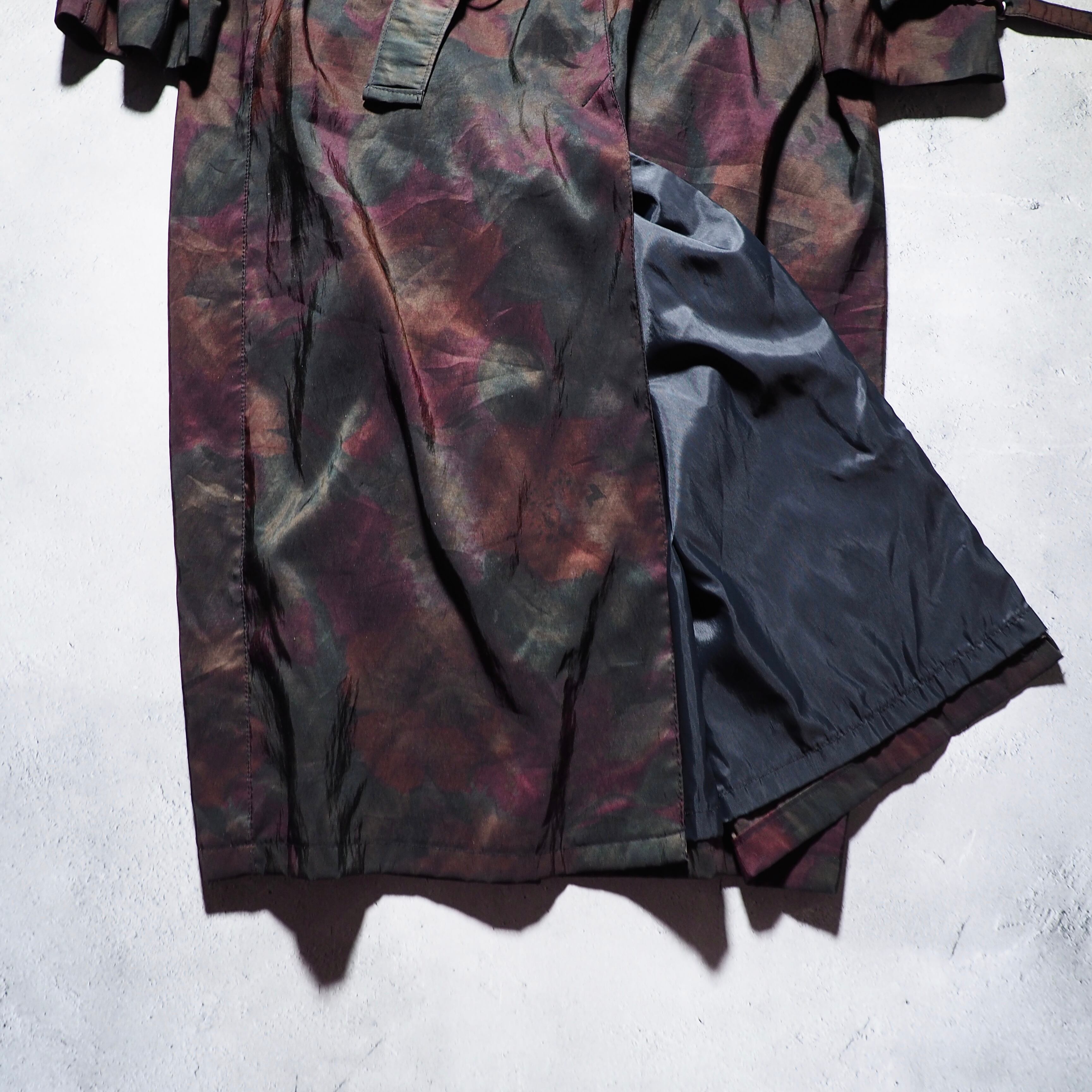 1990s Beautiful Bewitching Flower painted vintage Spring long coat (made in Usa)