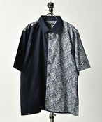 Garcon Wave Made in Japan paisley separate design S/S shirt (NAV) GWS6902