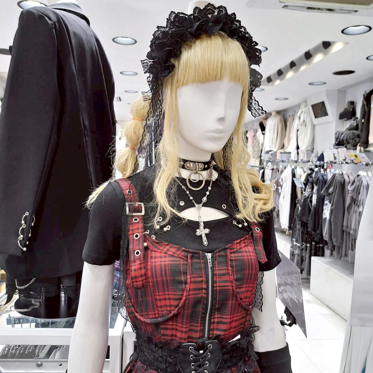 ラインストーン クロス×ハートネックレス | VOLCAN&APHRODITE