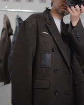 予約販売 | i’m here : - GRANDPA COAT ：Khaki｜ブロークンウール／祖父の記憶／レザーパーツ