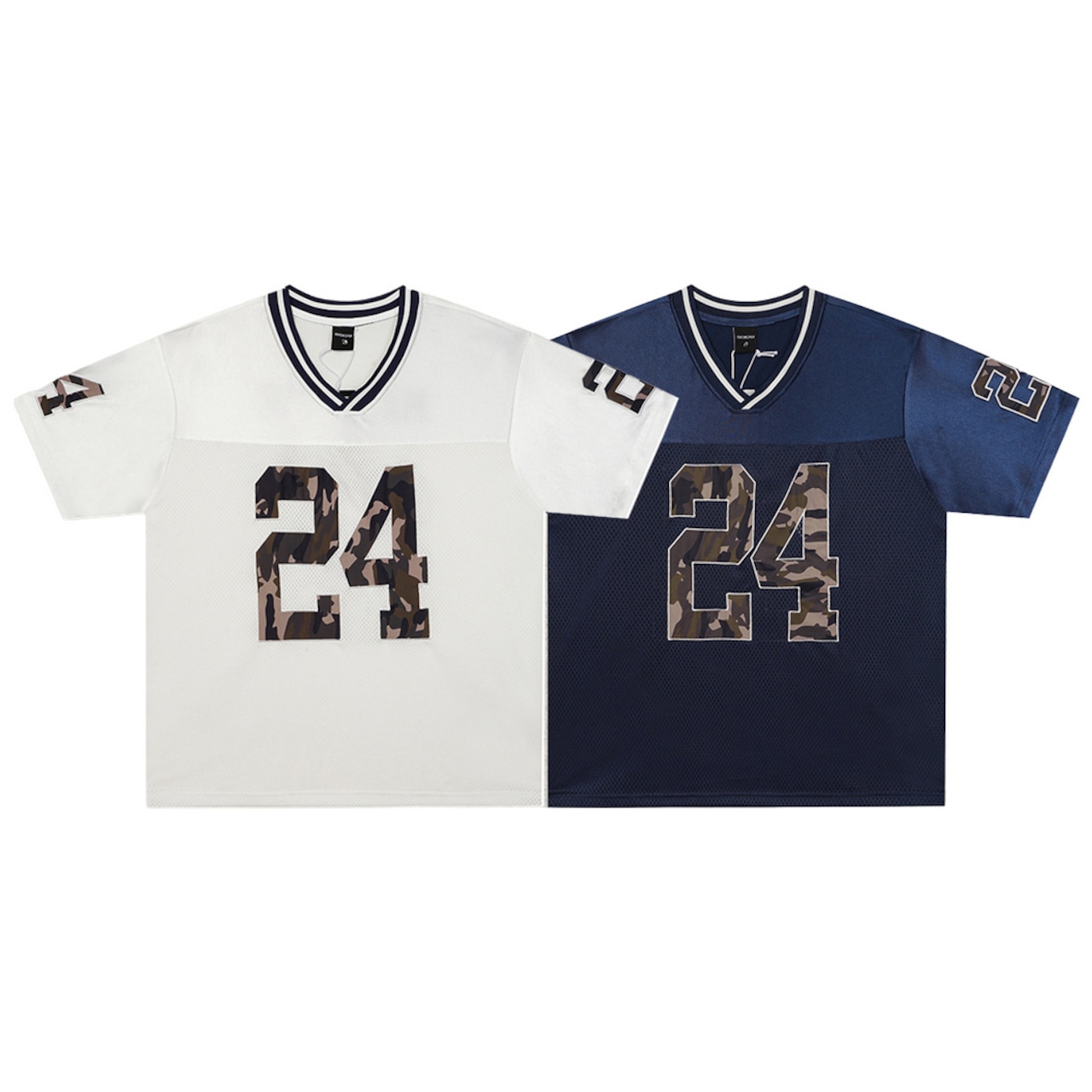 VINTAGE ストリート カモフラージュ24Vネック スポーツTシャツ T2173