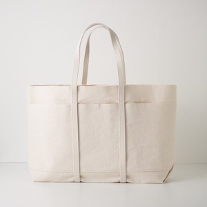 AMIACALVA(アミアカルヴァ) WASHED CANVAS 6POCKETS TOTE(L)WHITE