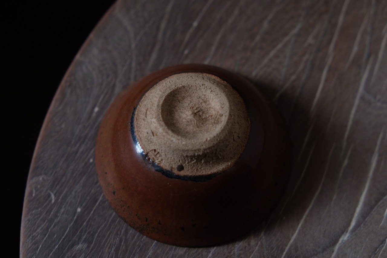 柿釉ぐい呑/保孝　Persimmon-Glazed sake cup/Yasutaka