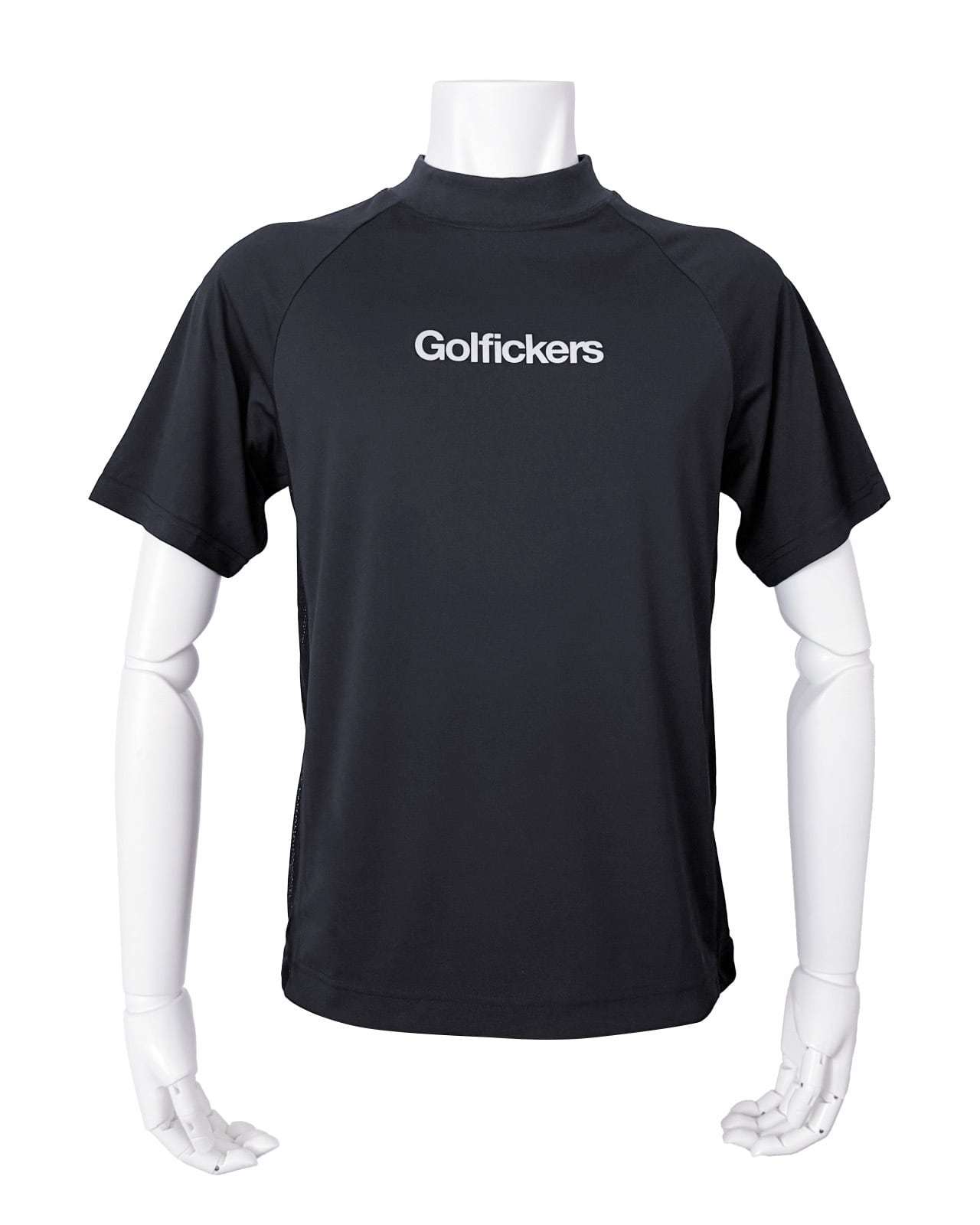 HOLE 549] Side Mesh Mock Neck -Black- | Golfickers