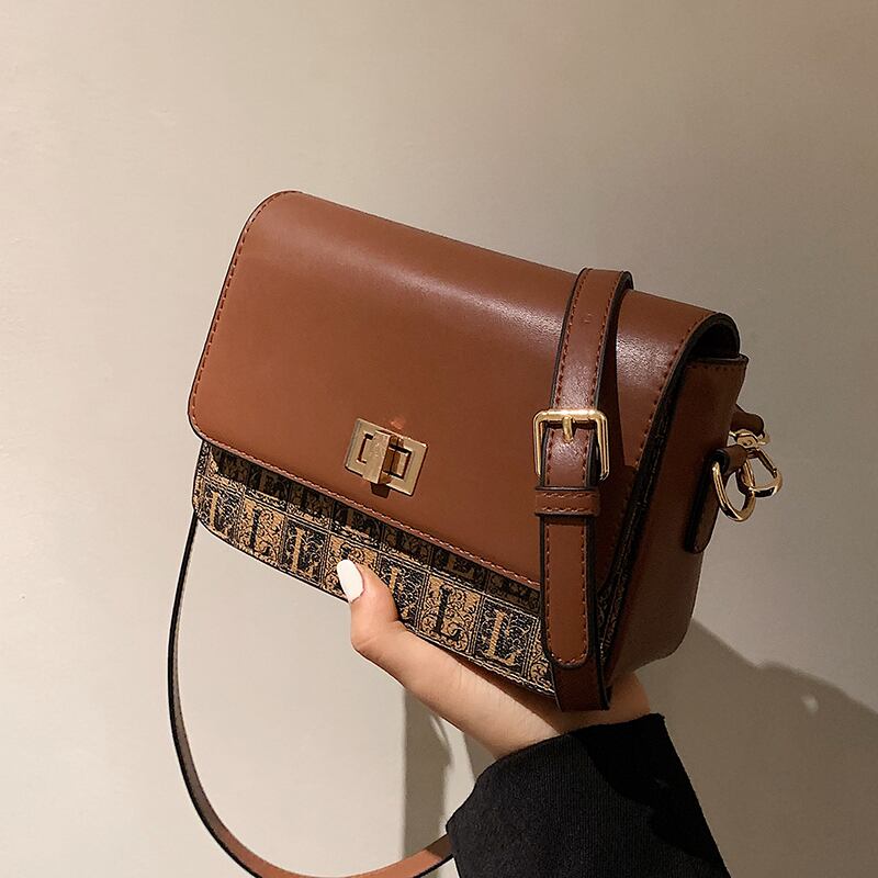 オータムスタンダード レトロ 秋物 スクウェア メッセンジャーバッグ 手作りハンドバック34559340598