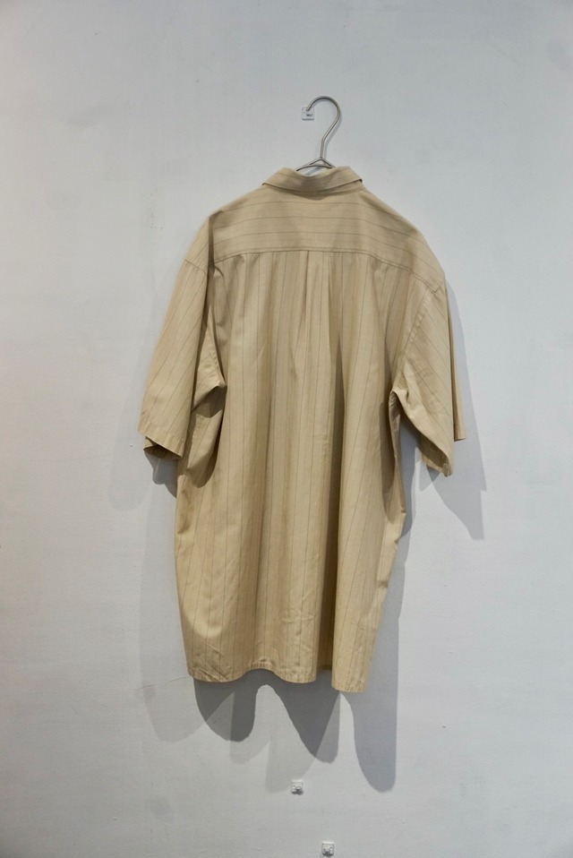 cotton polyester stripe s/s shirt