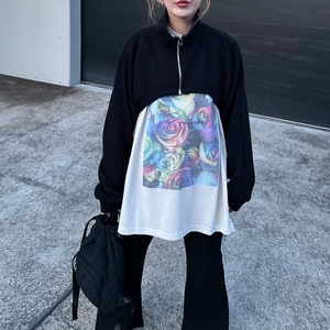 zipup fleece layer tops／black