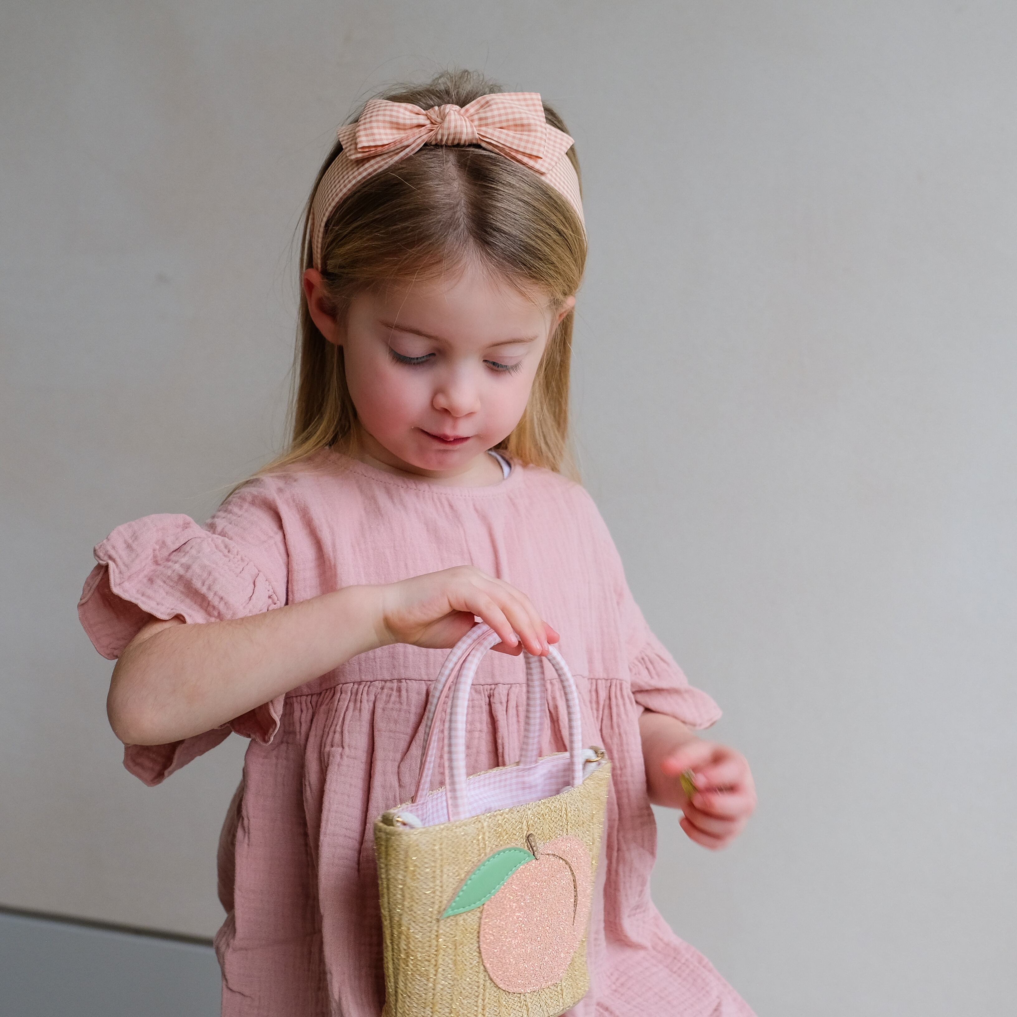 PEACH GINGHAM EDIE BOW ALICE_182106 69