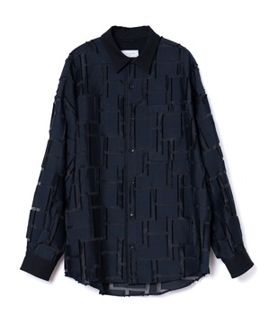 GEOMETRIC JQ LOOSE SHIRTS（BLK)