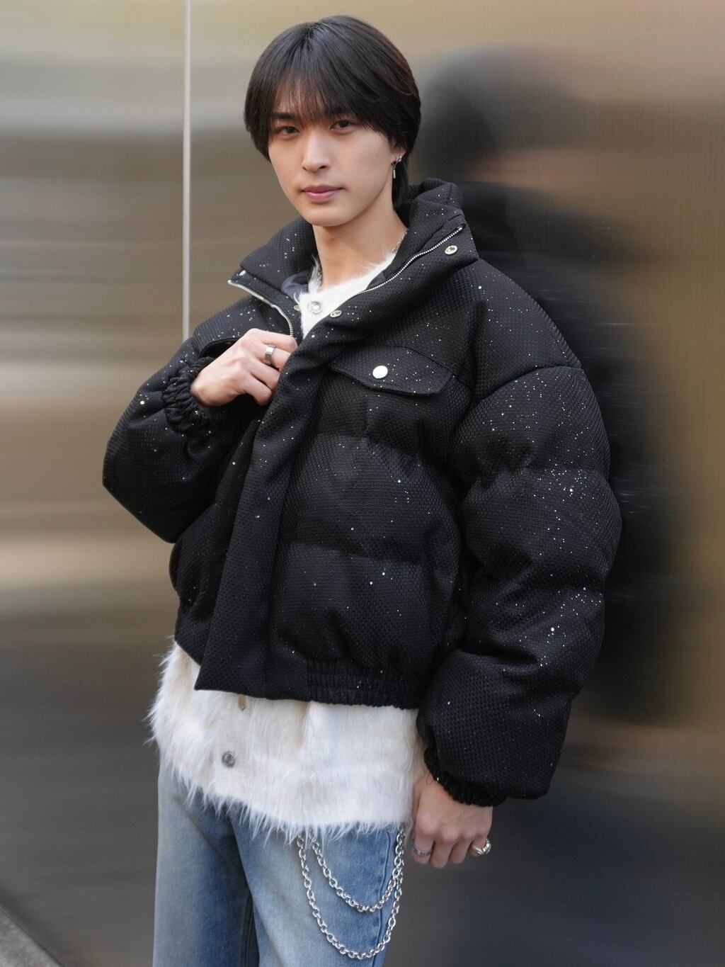 ジャケット・アウター ALUDE lame stitch short jacket ALUDE SELECT】lame short down jacket | 【ALUDE】韓国メンズファッション