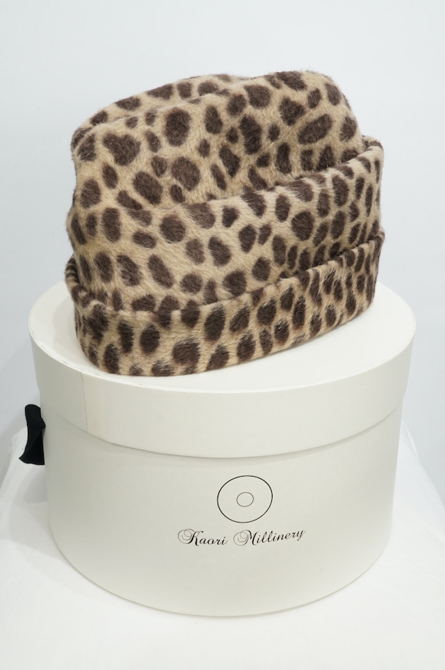 Kaori Millinery / Leopard Fur Cliff Toque