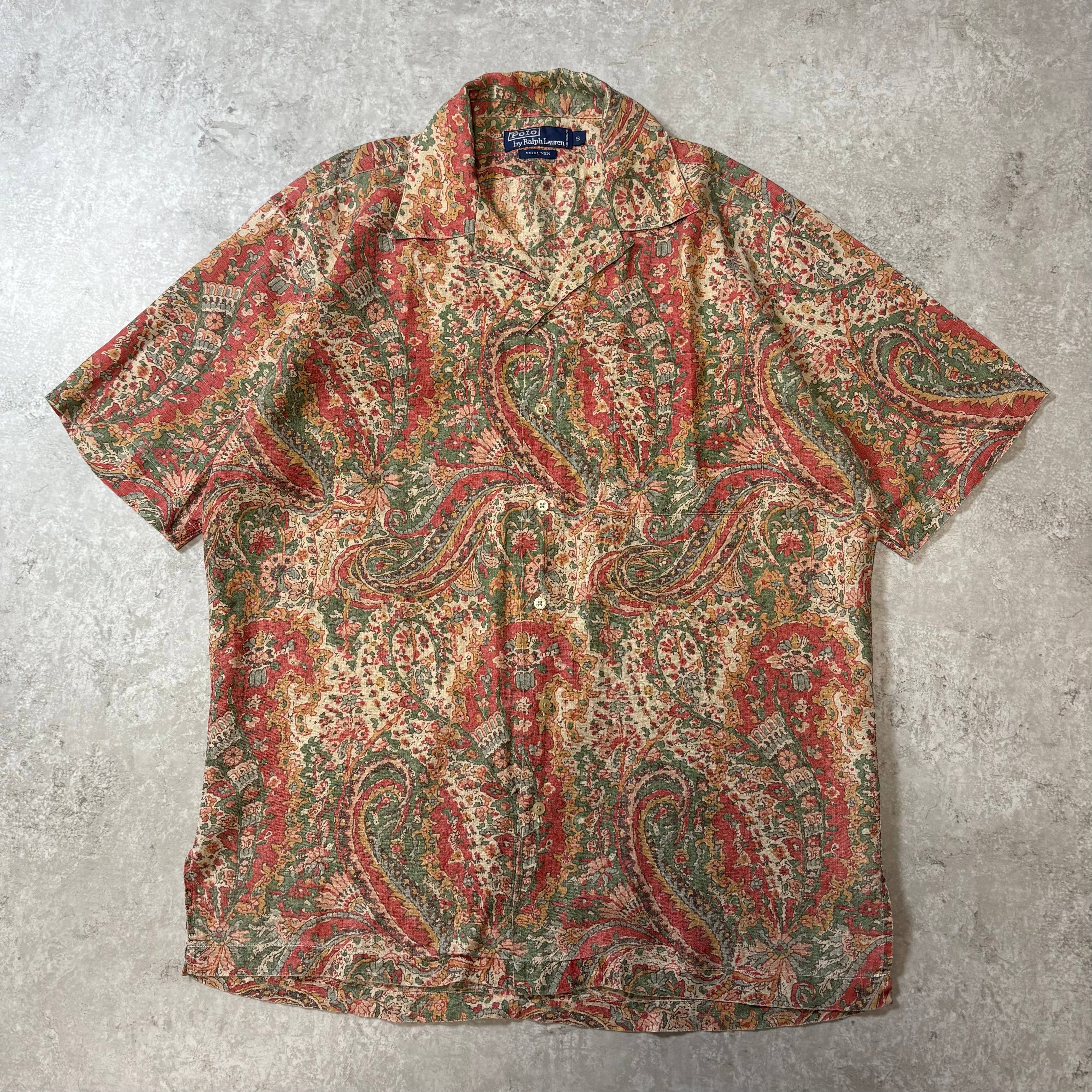 1990s "Polo Ralph Lauren" Opencollar Shirt "ペイズリー‼︎" / 1990年代 ポロラルフローレン 半袖 オープンカラー シャツ 開襟 Sサイズ