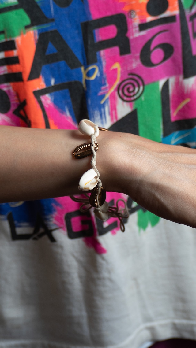 unknown used Cowrie and brass necklace