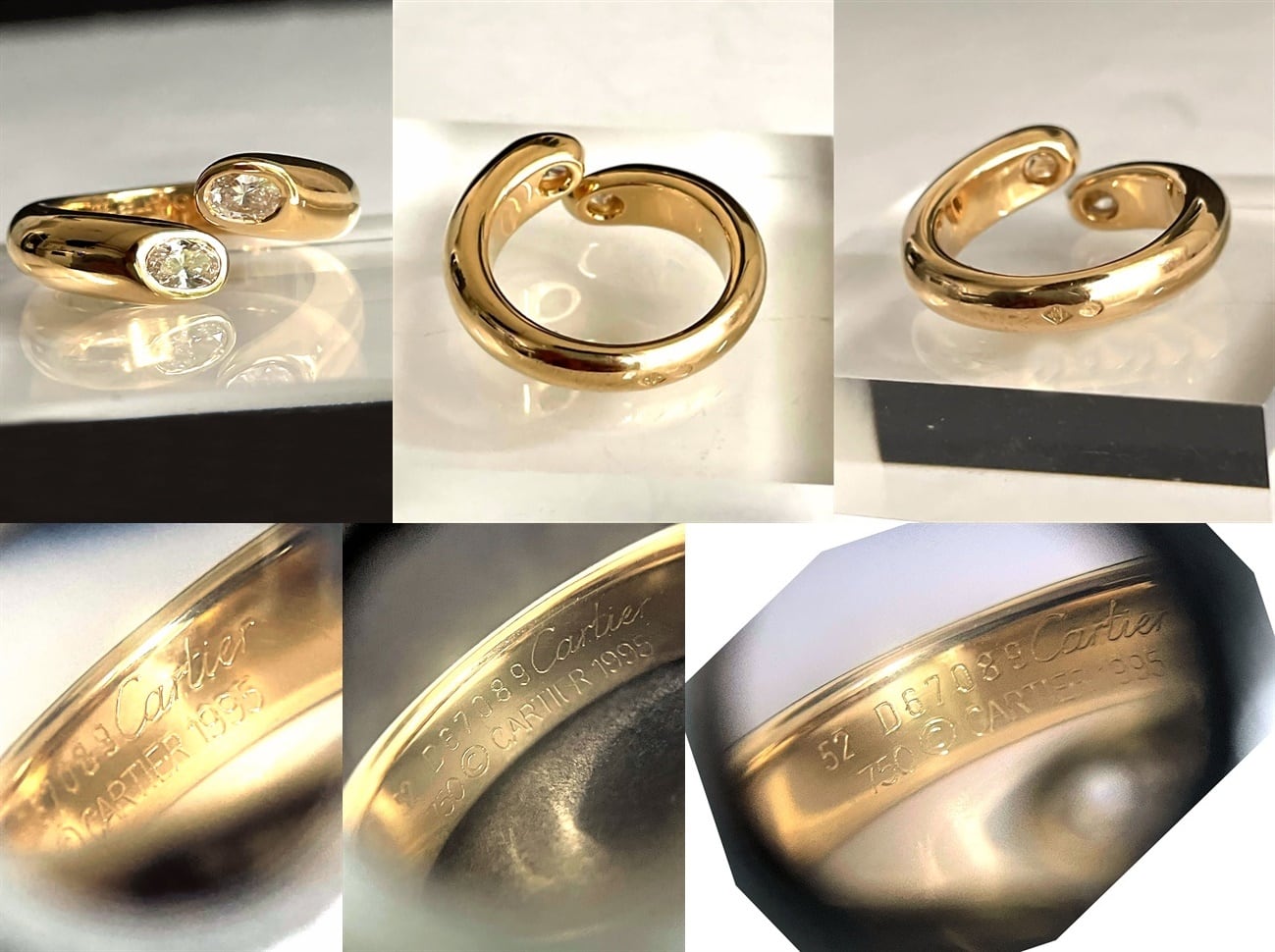 CARTIER カルティエ K18 YG エリプス ドゥ テッド リング ダイヤモンド