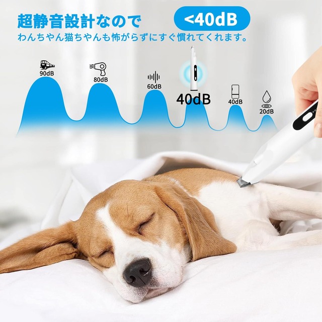 Gillevecara 最新ペット用バリカン 部分カット ウッド灯＆LED付き 皮膚自宅検査 犬 猫用 電動バリカン USB充電 足裏 耳裏 顔周り お尻周り 自宅トリミング 犬用バリカン 小型 軽量 速度二段階調整 静音 コードレス