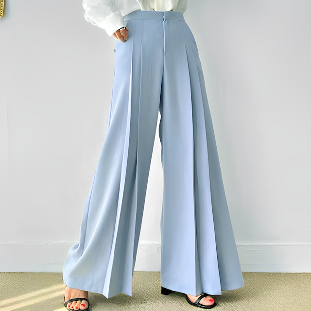 全3色/Pleats tuck wide pants　B347