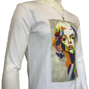 Vivid woman ( 鮮やかな女性 )  ロングTシャツ ホワイト