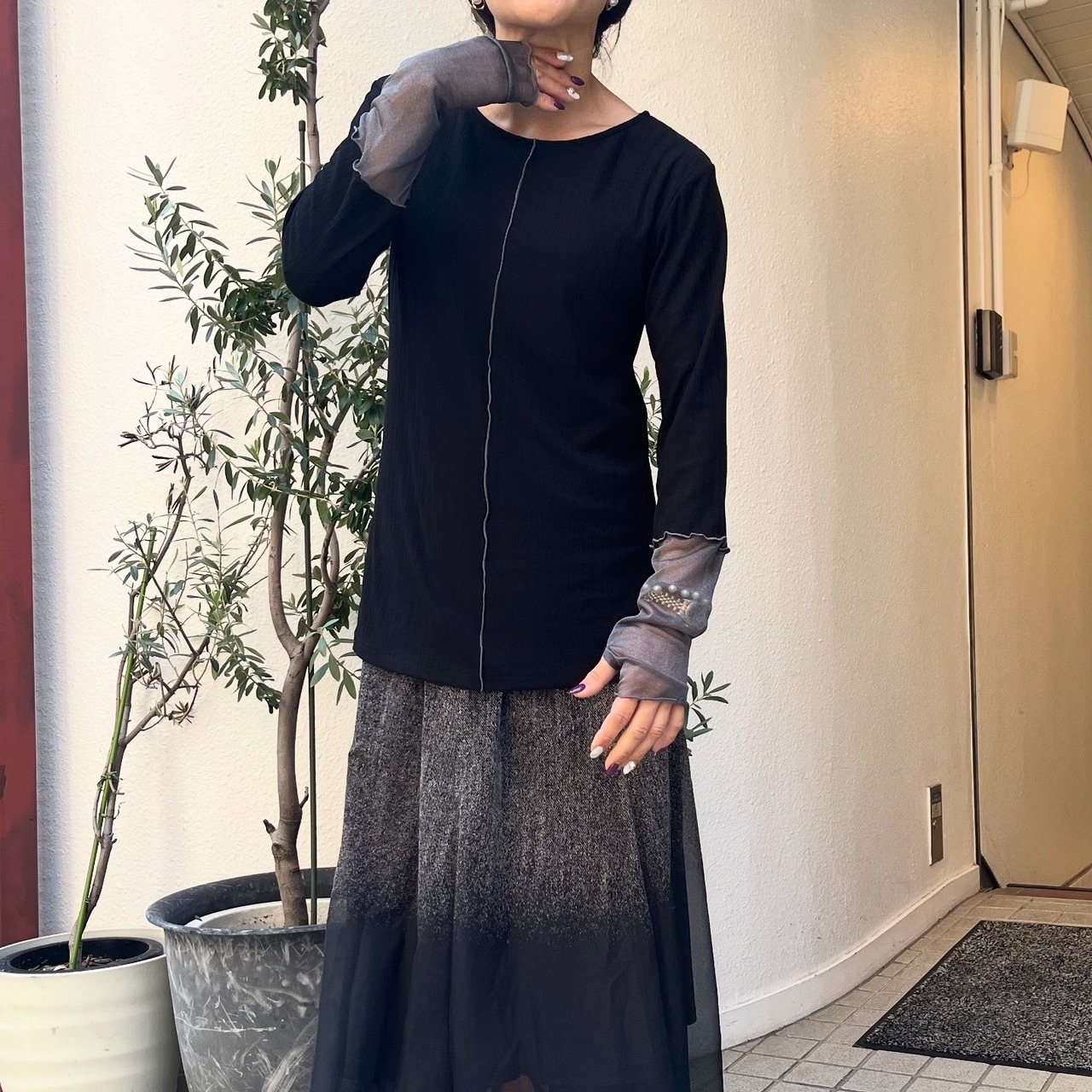 ガレナ galena パット付テレコリブカットソー