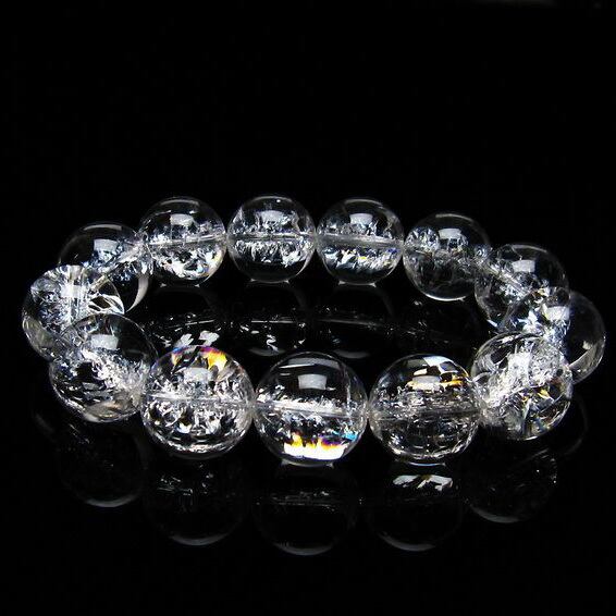 アイリスクォーツ 水晶 ブレスレット 18mm 一点物 おまかせ便 111-20234