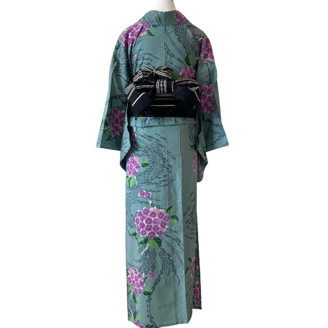 牛首紬 絞りに縦縞柄の付け下げ 証紙、落款有り 着物 水着 | filmekimi